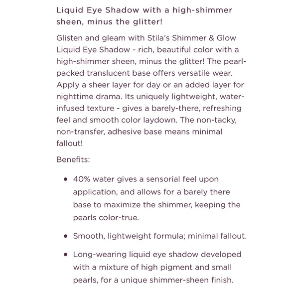 stila Shimmer & Glow Liquid Eye Shadow - Picture 2 of 9